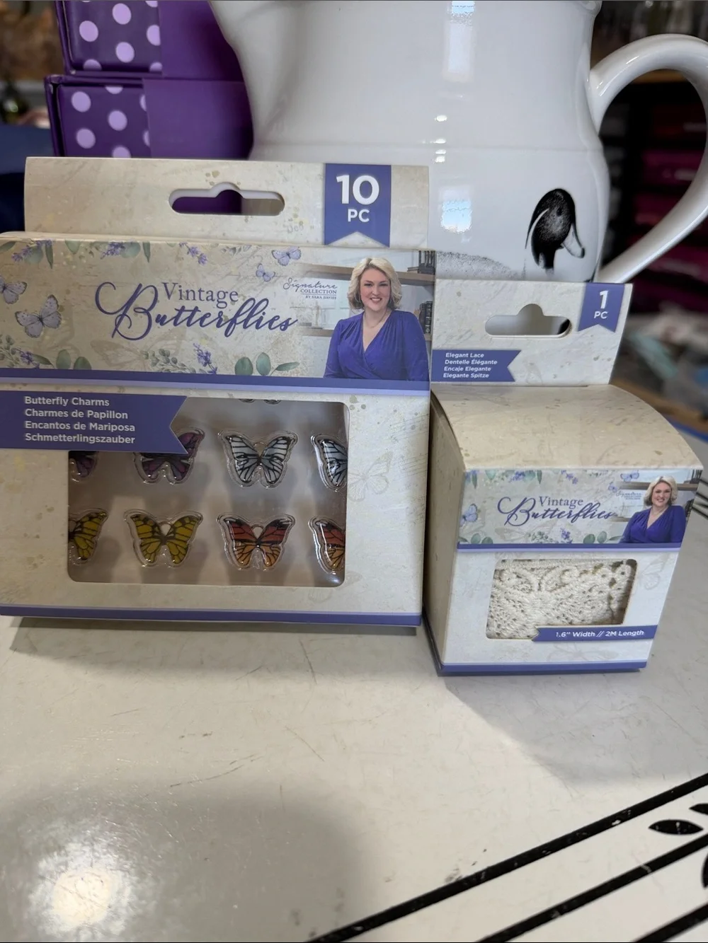 Crafters Companion Vintage Butterflies Charms and Lace